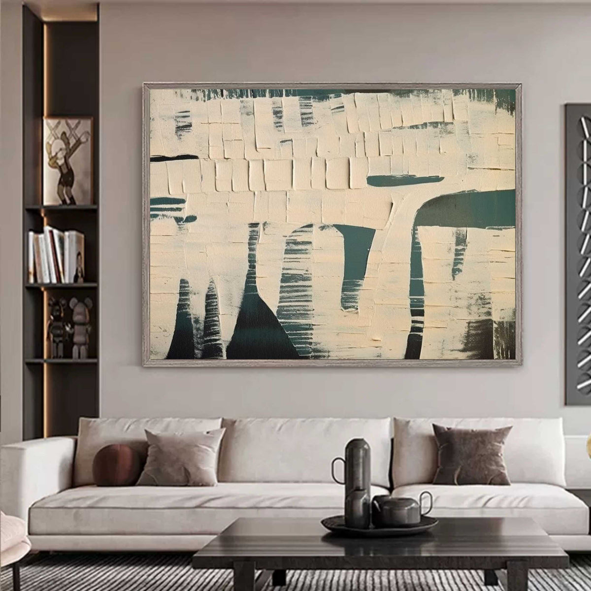 Textured Minimalist Abstract Bas-Relief Painting