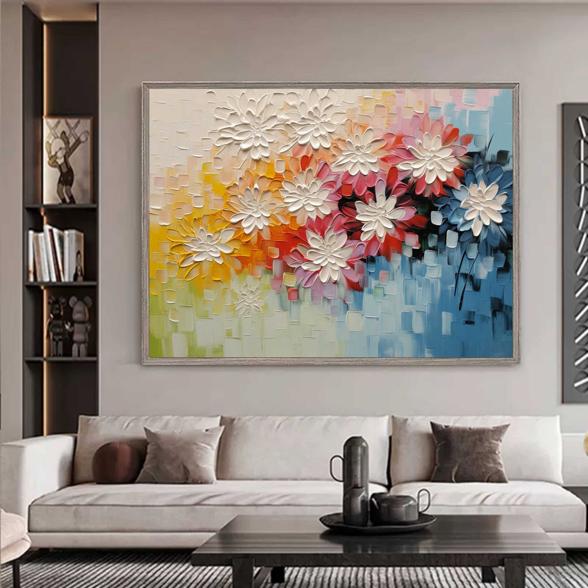 Vibrant Floral Impasto Oil Painting