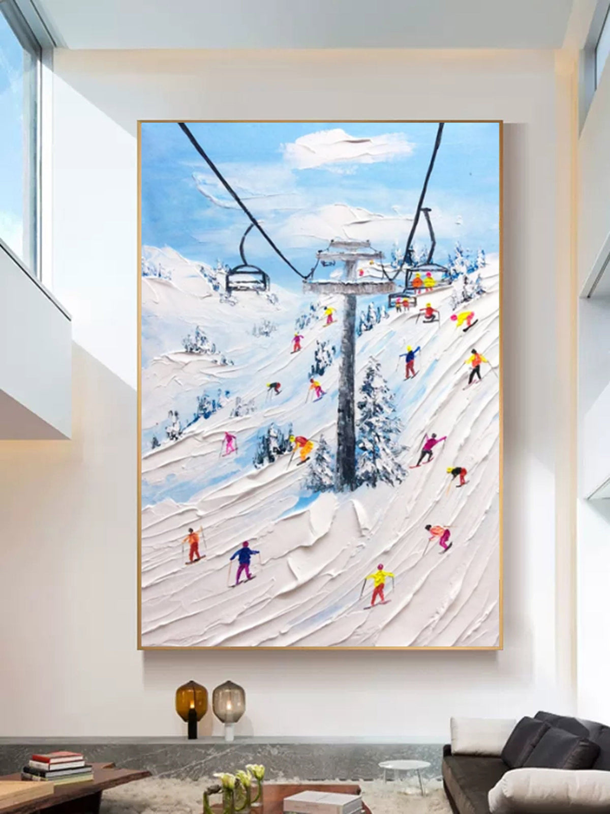 Wall Art Plaster Nature White Snow Colorful
