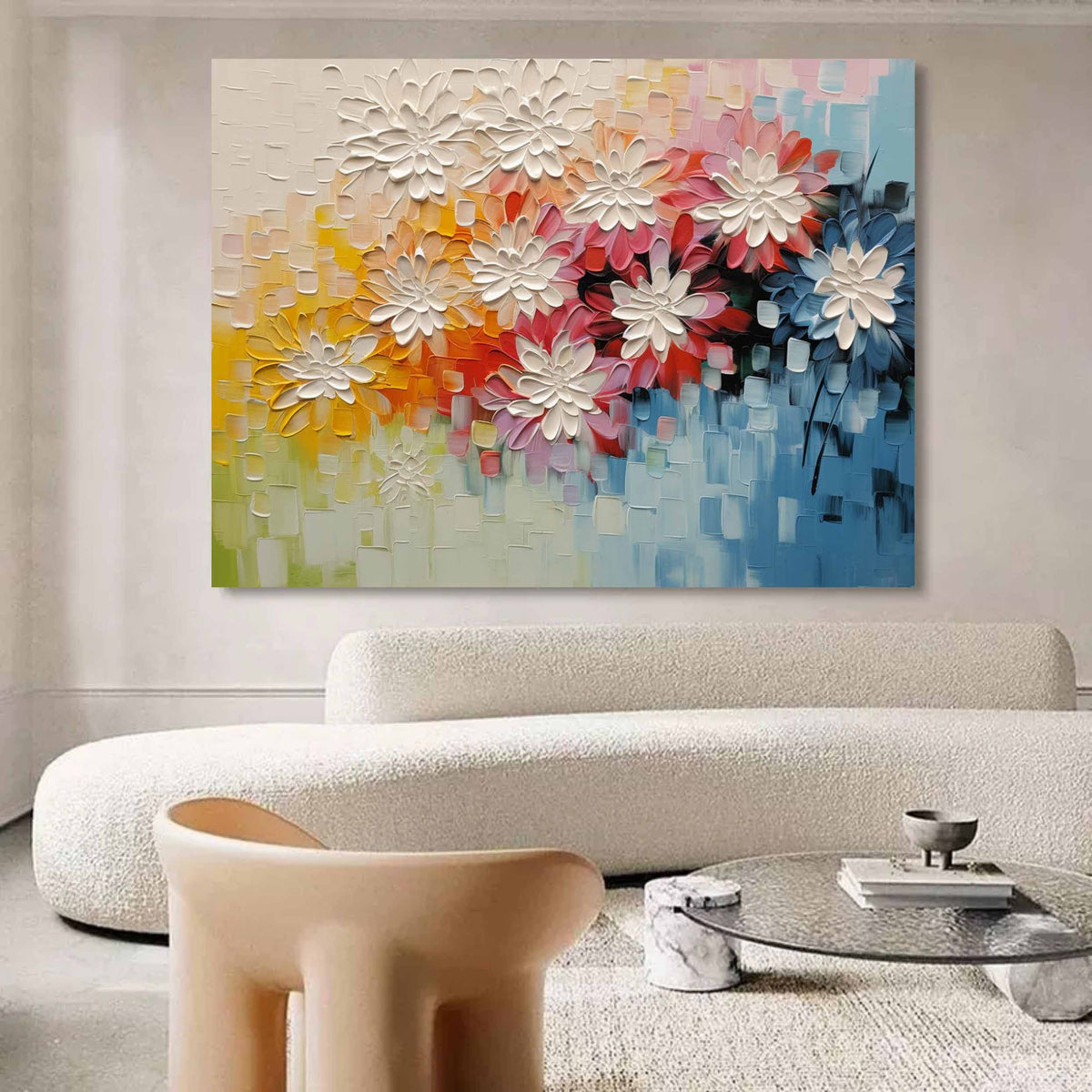 Vibrant Floral Impasto Oil Painting