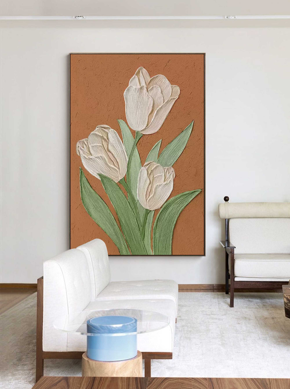 Wall Art Floral Impasto Soft Modern