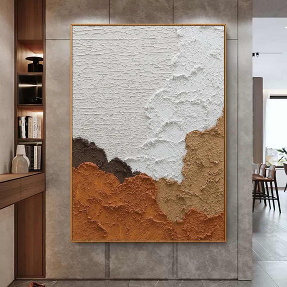 Earthy Tone Impasto Abstract Oil Painting
