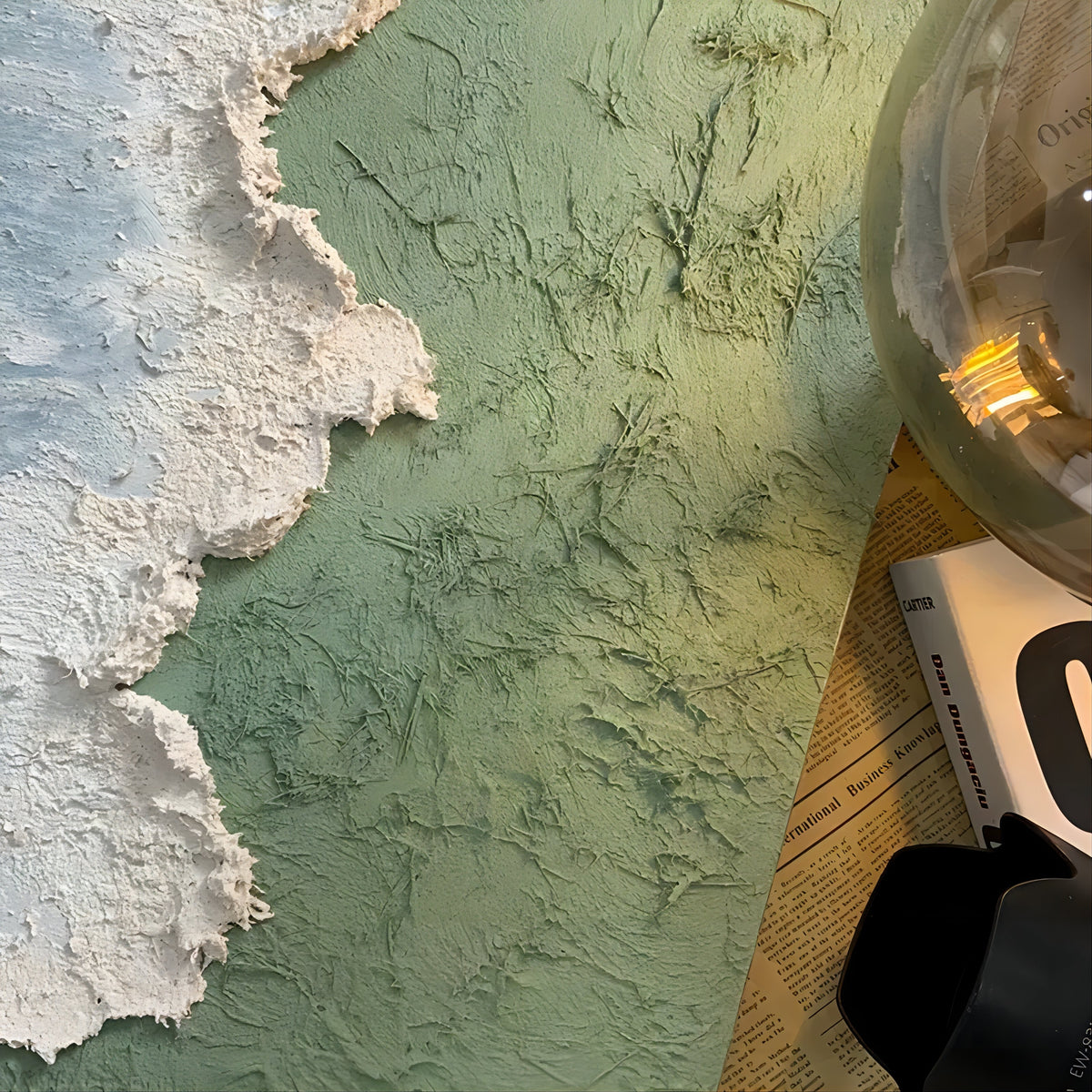 Wall Art Plaster River Relief Elegant