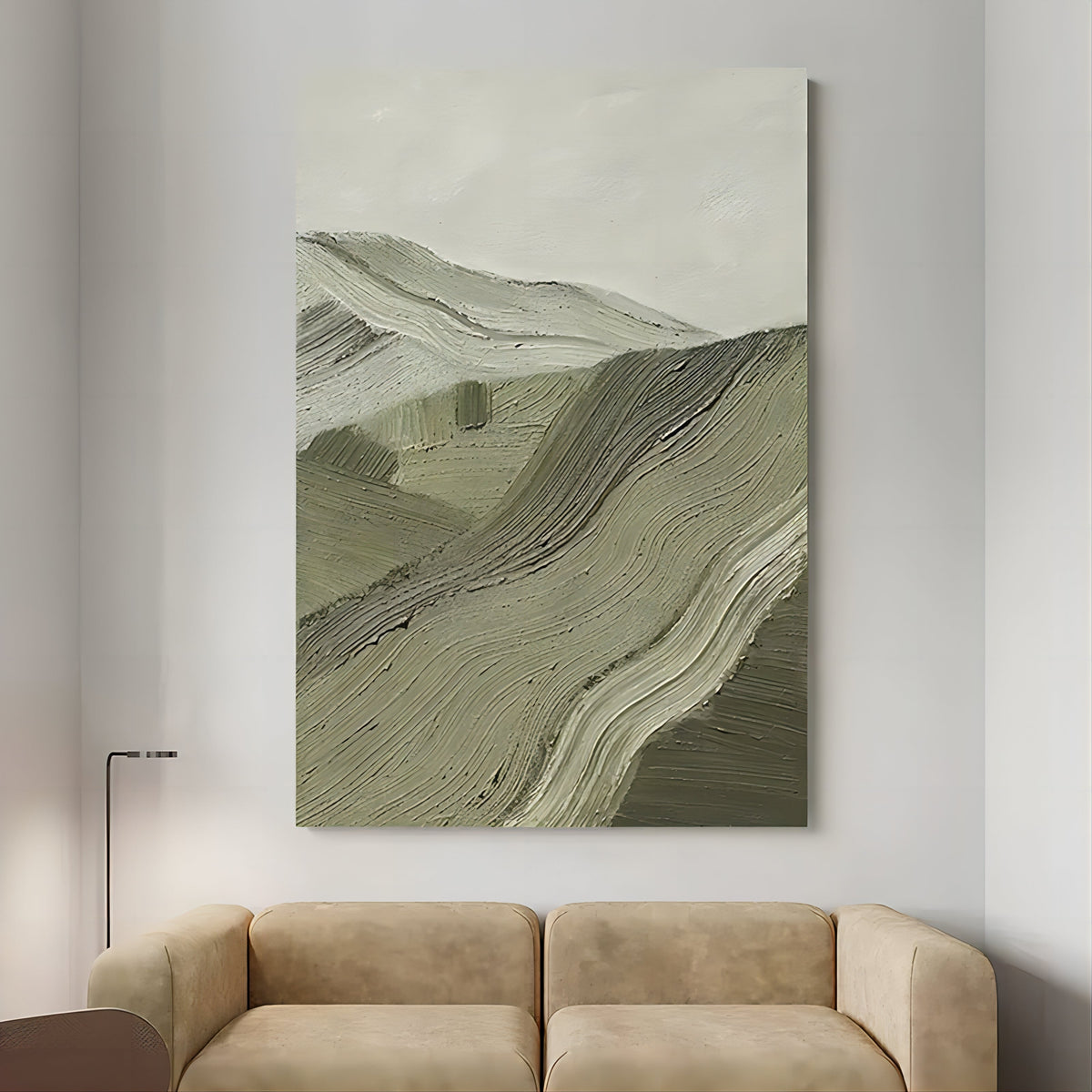 Wabi-Sabi Textured Mountain Landscape Wall Art