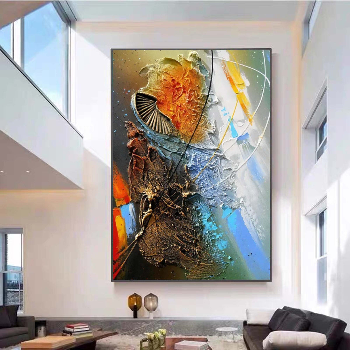Colorful Impasto Abstract Textured Painting