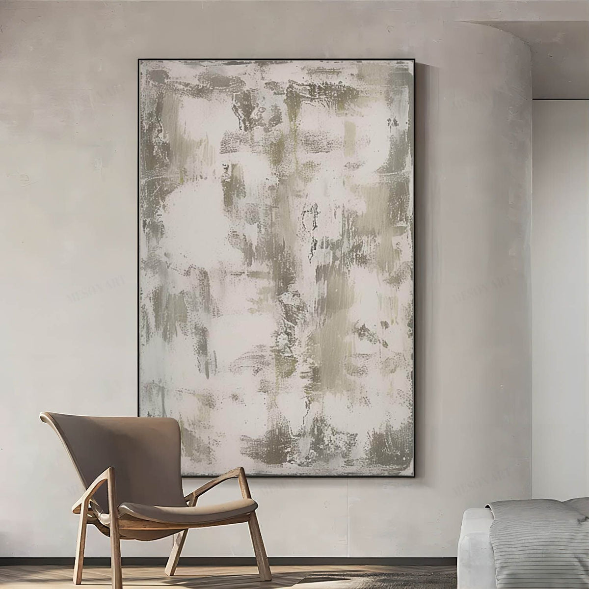 Soft Neutral Textured Brushstroke Oil Painting