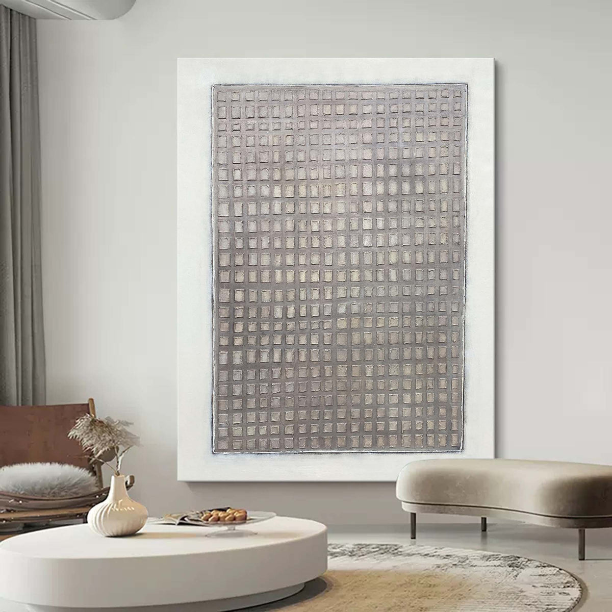 Minimalist Textured Grid Painting