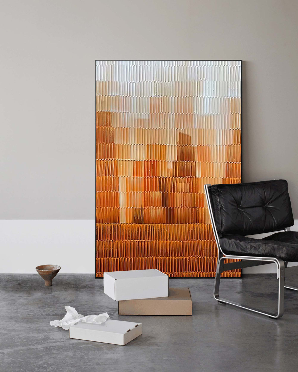 Warm orange‑brown gradient canvas wall art