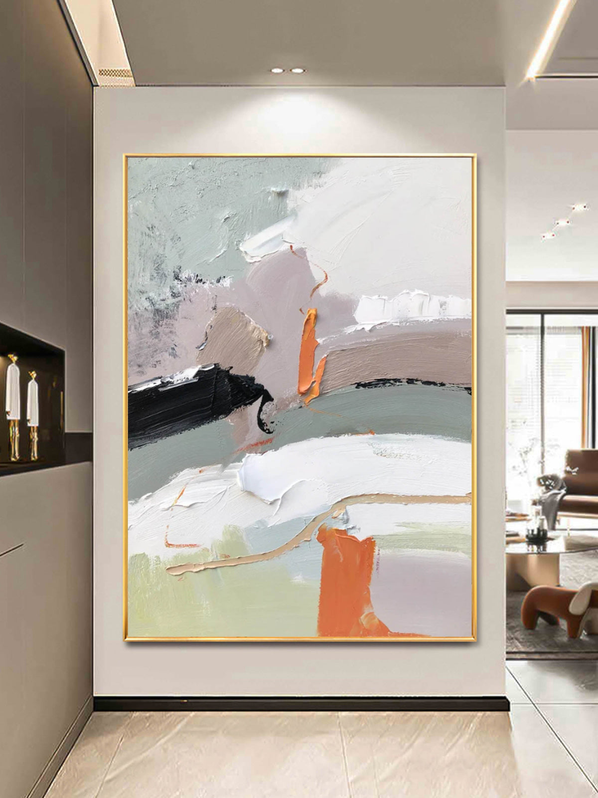 Abstract Impasto Color Block Painting