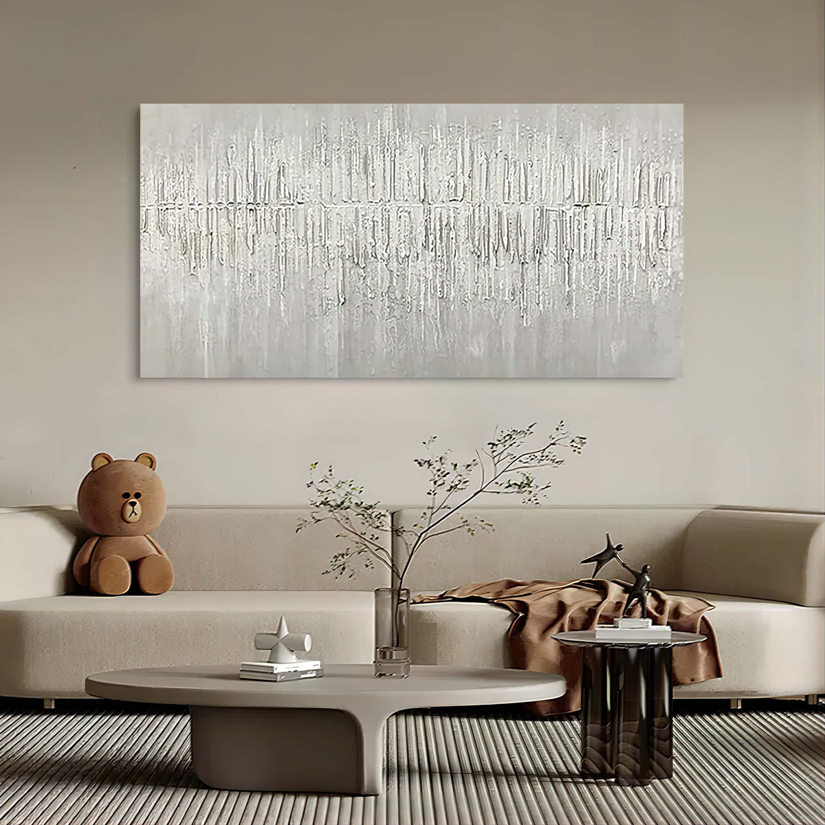 Monochrome Vertical Texture Oil Painting