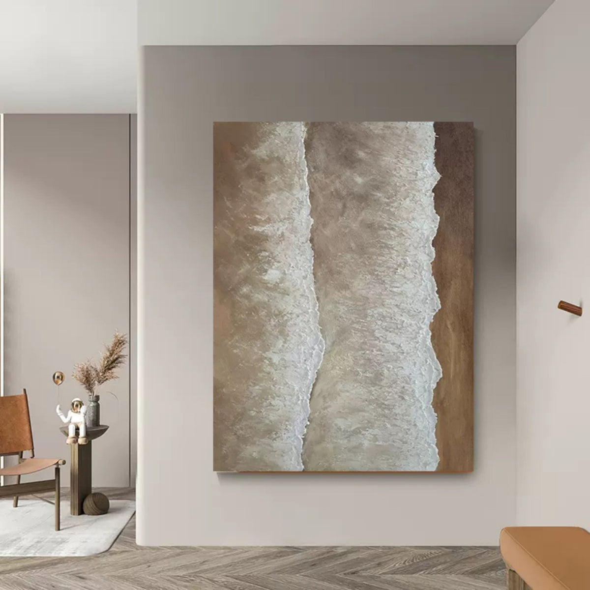 Neutral Wave Texture Oil Painting