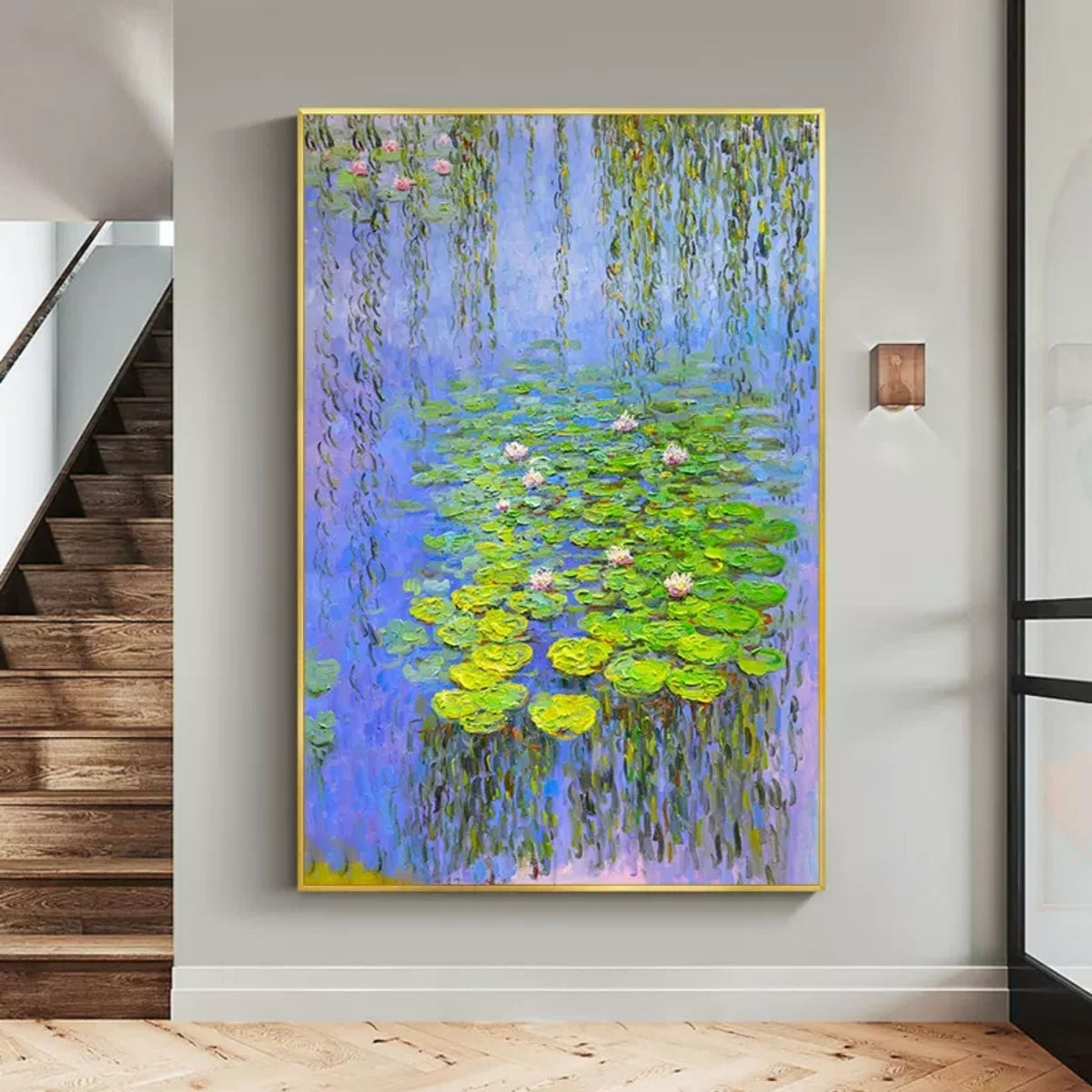 Water Lilies Painting Impressionist Floral Wall Art