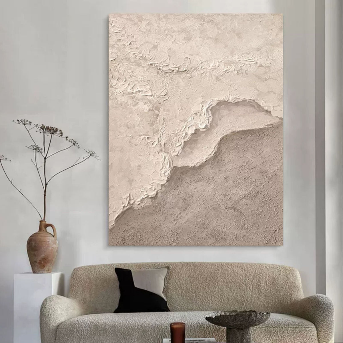 Wabi-Sabi Neutral Textured Landscape Painting