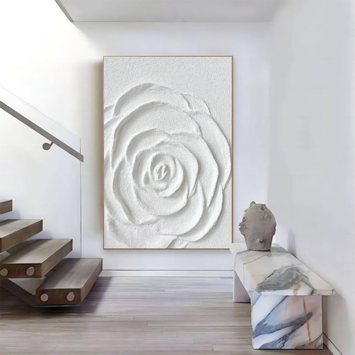 Wall Art Plaster Relief Elegant Neutral