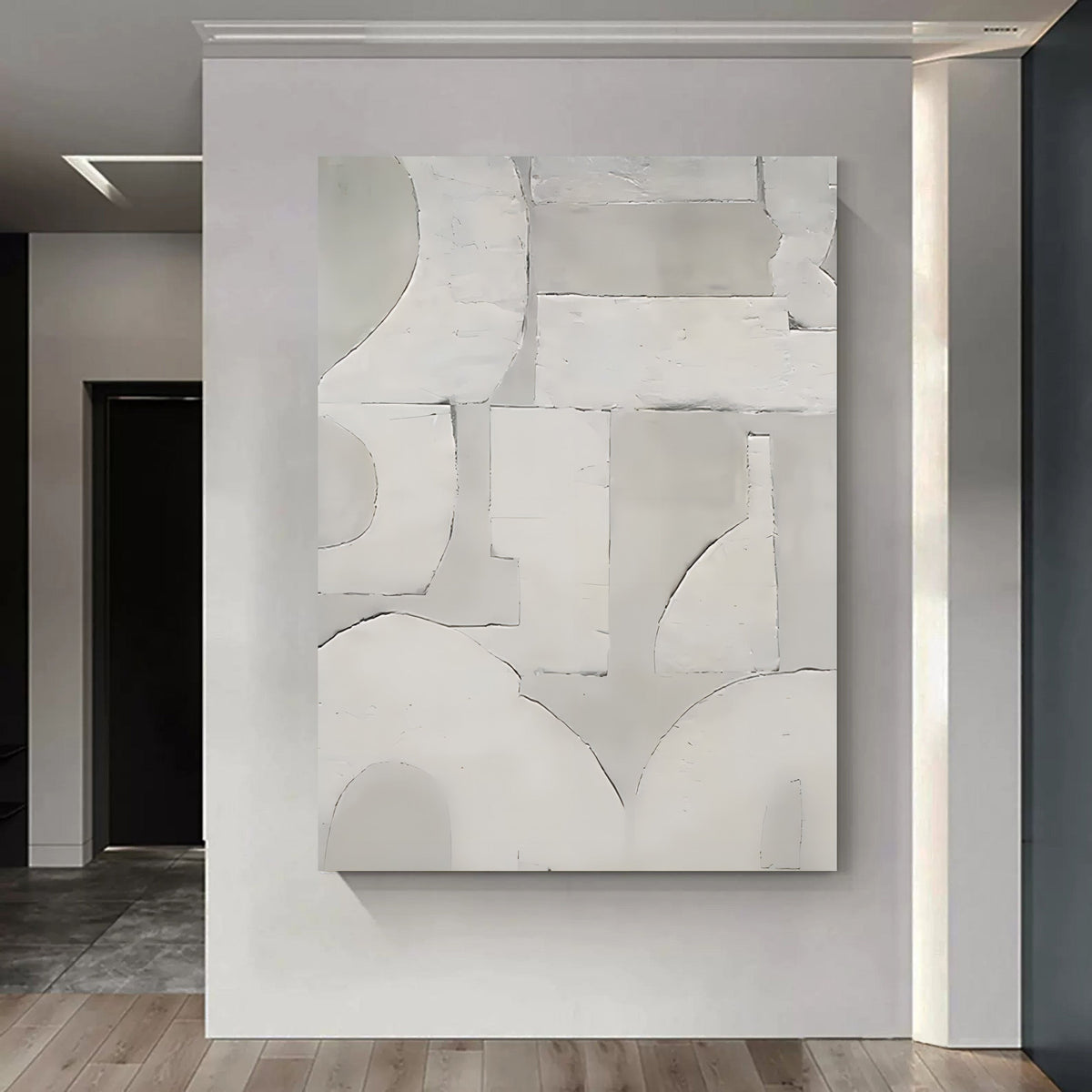 Wabi-Sabi Wall Art Neutral Tone Geometric Painting
