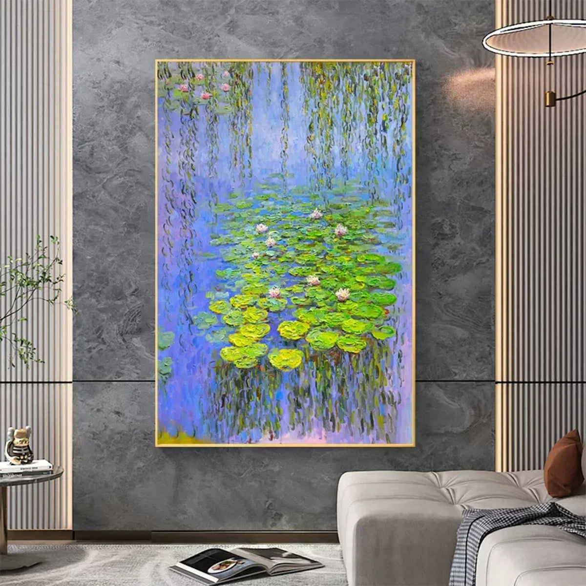 Water Lilies Painting Impressionist Floral Wall Art