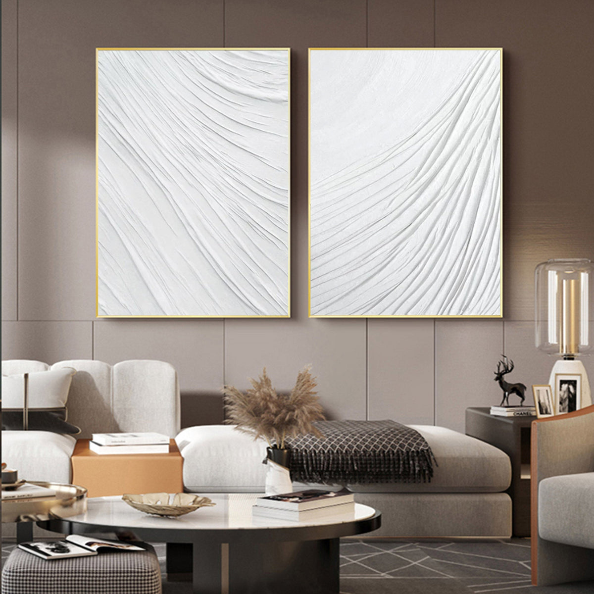 Wall Art Abstract Linear Pattern Modern Minimalism Linen