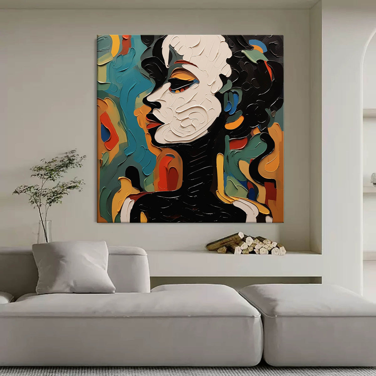 Wall Art Colorful Silhouette Vibrant Abstract