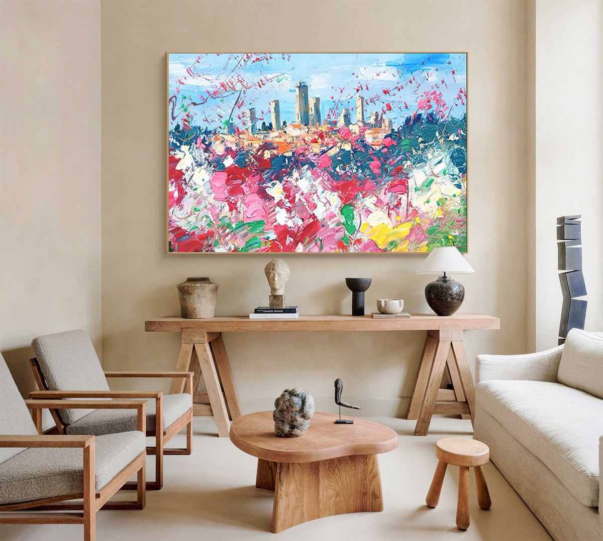 Floral Impressionist Cityscape Oil Painting