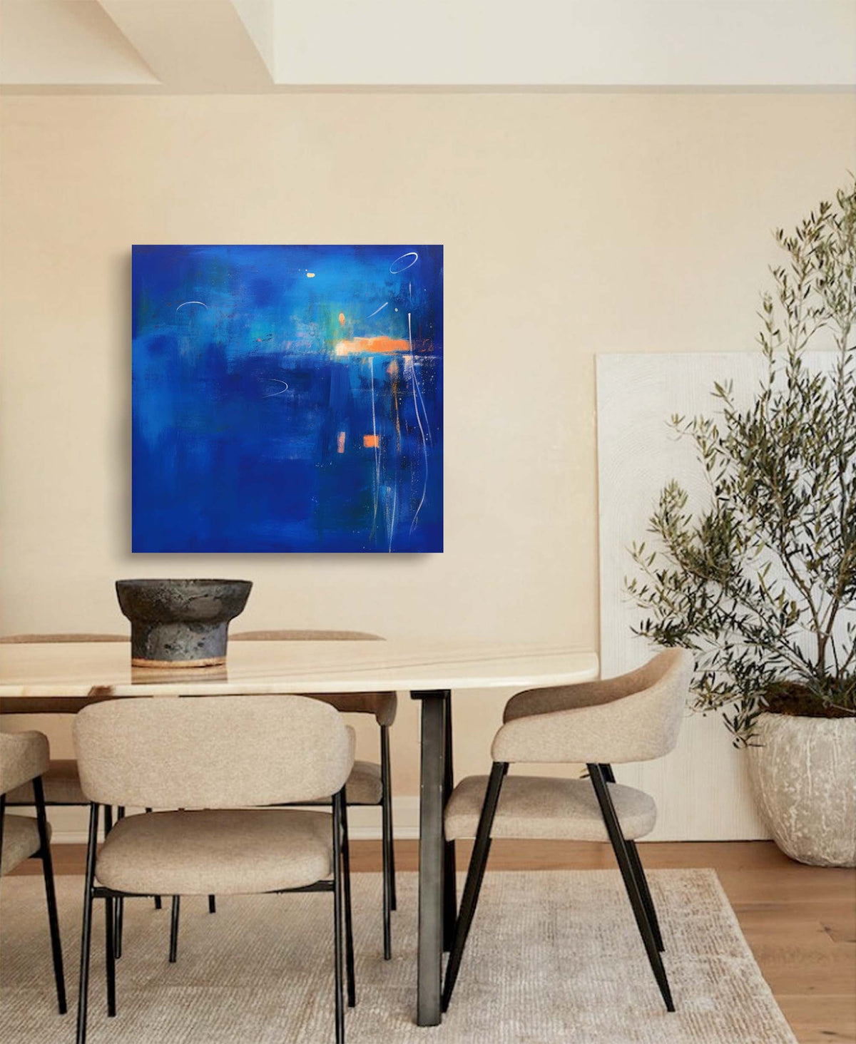 Abstract Expressionist Twilight Reflection Painting