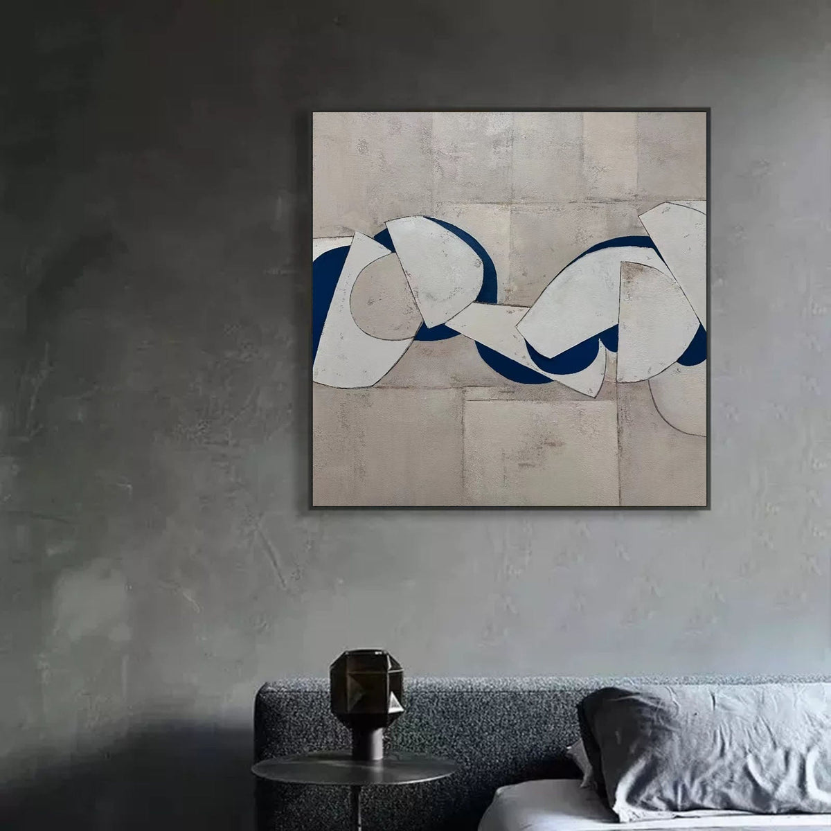 Wabi-Sabi Chain Link Geometric Painting