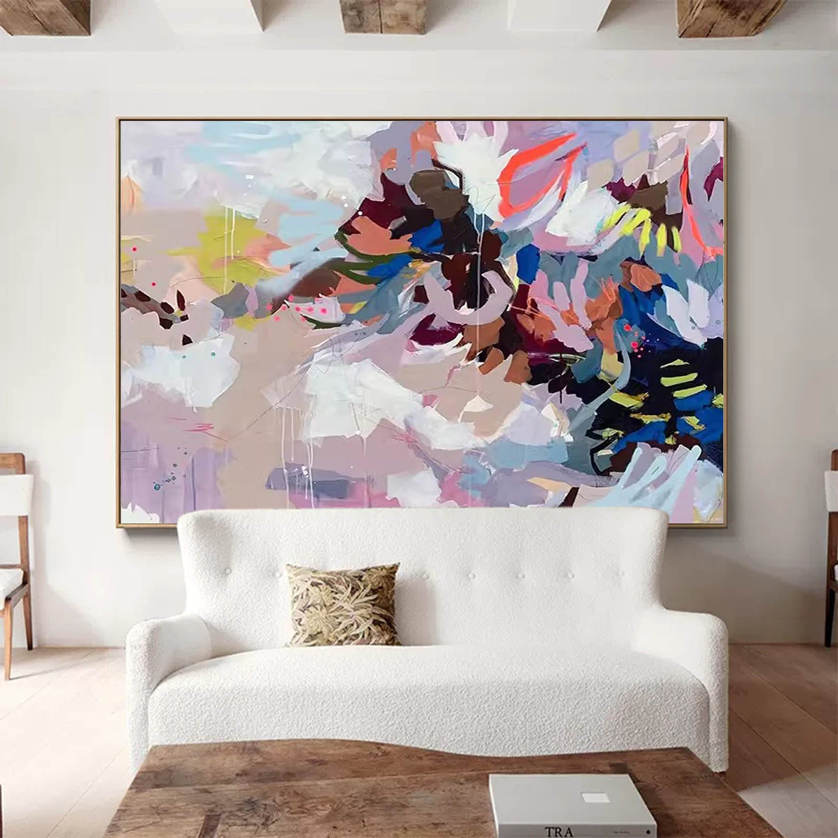 Contemporary Floral Painting Soft Pastel Bold