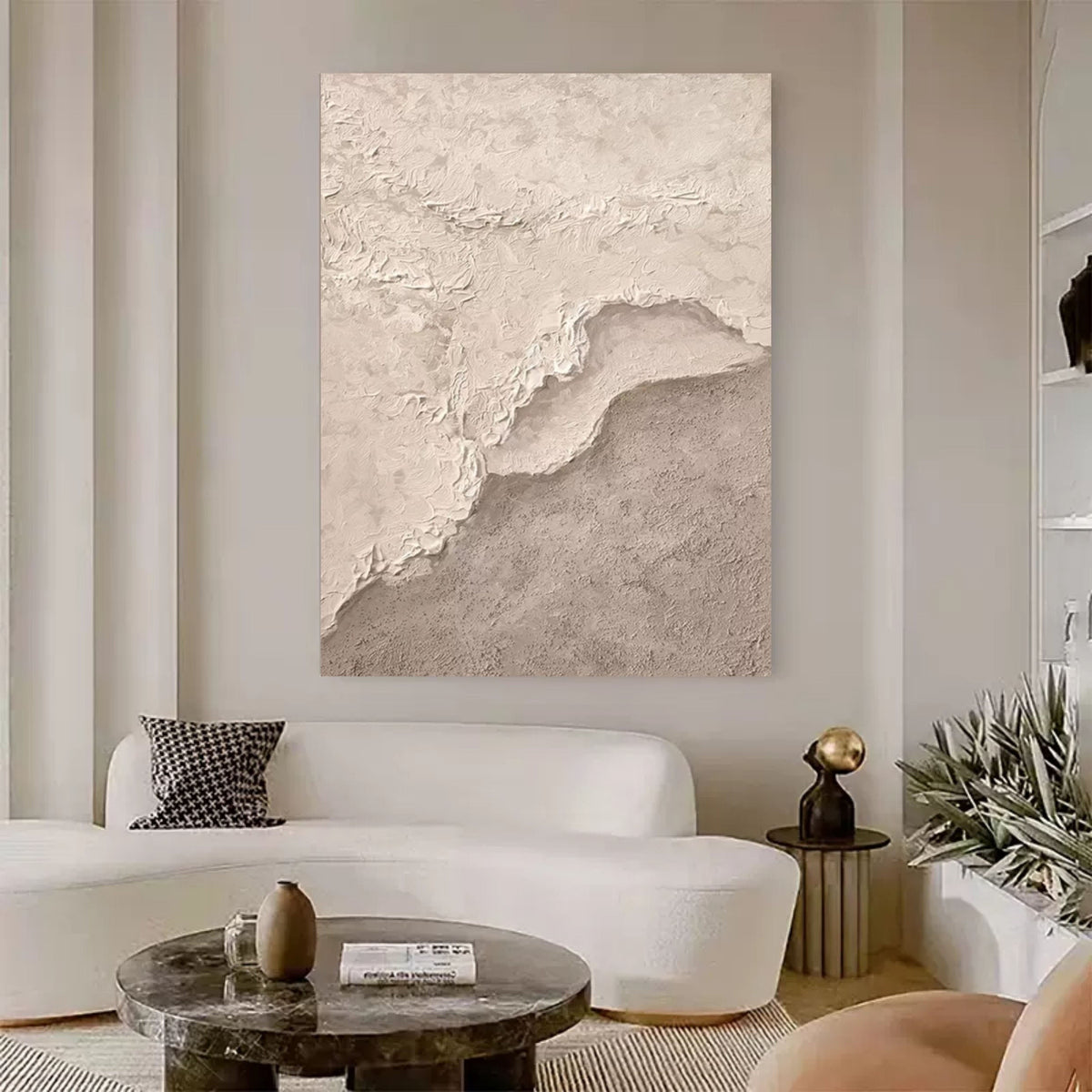 Wabi-Sabi Neutral Textured Landscape Painting