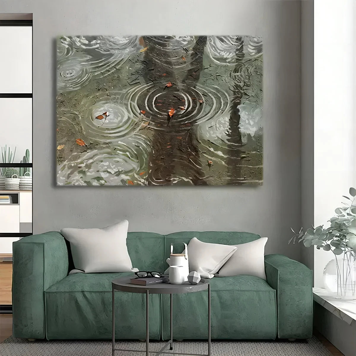 Raindrops on Water Impasto Painting