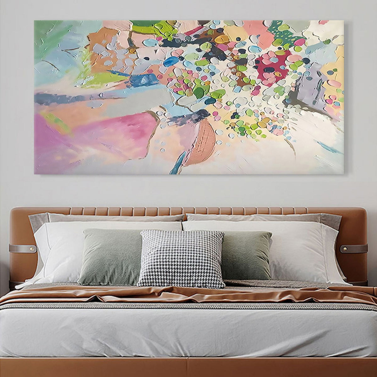 Vibrant Confetti Dot Impasto Painting