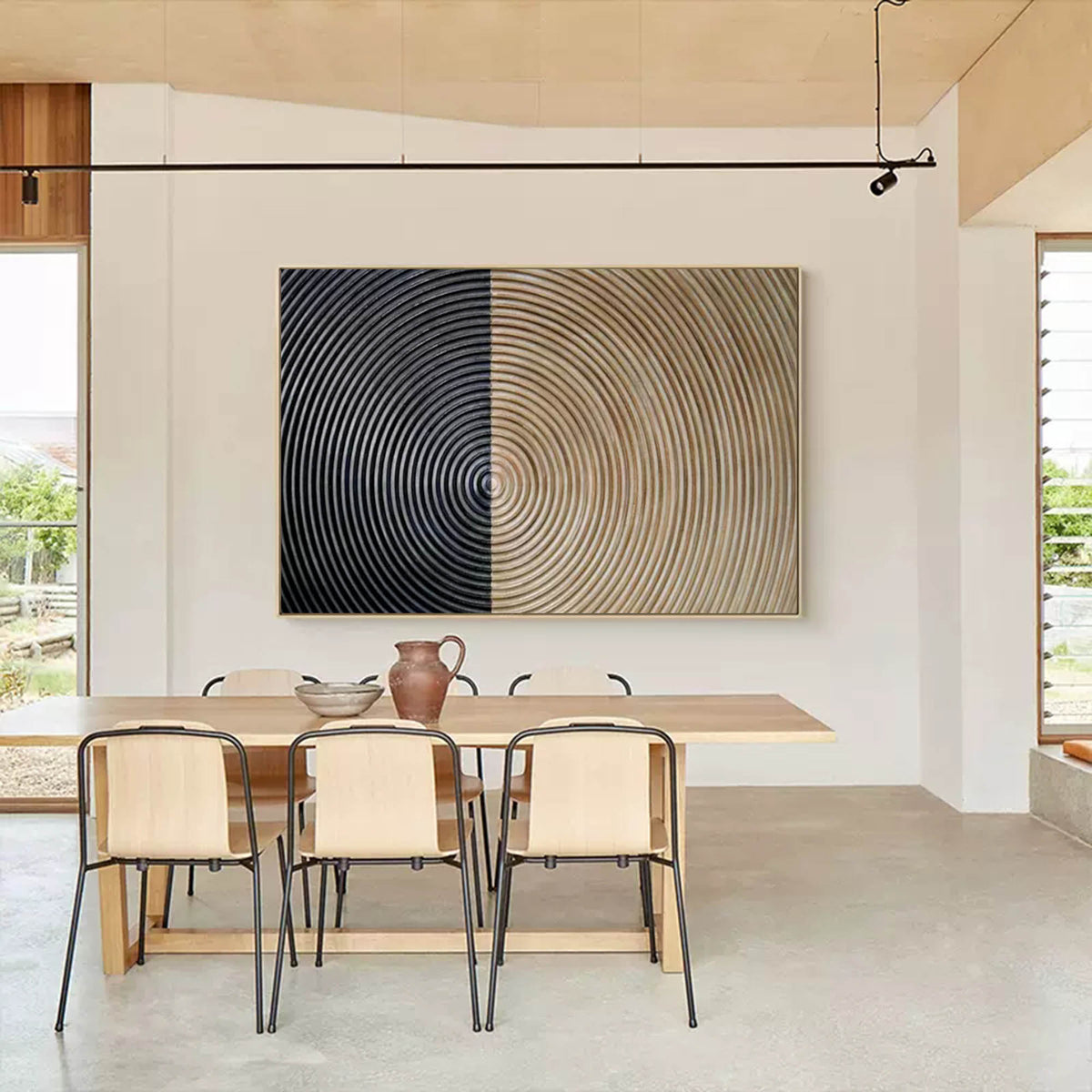 Concentric Circles Bas-Relief Painting