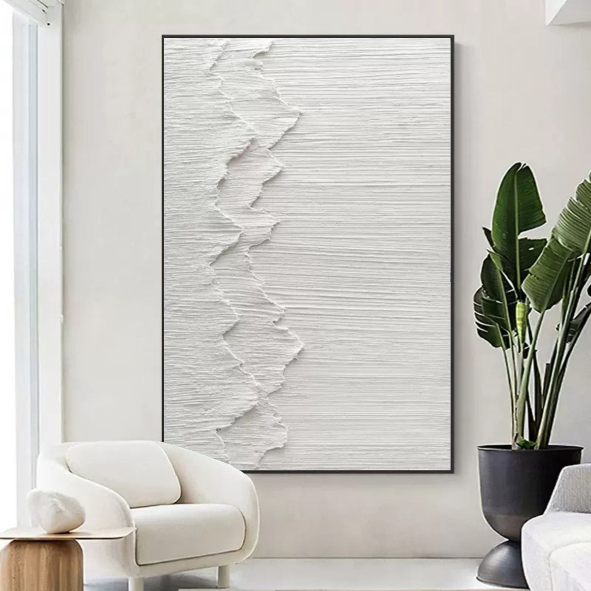 Plaster Zigzag Abstract Wall Art