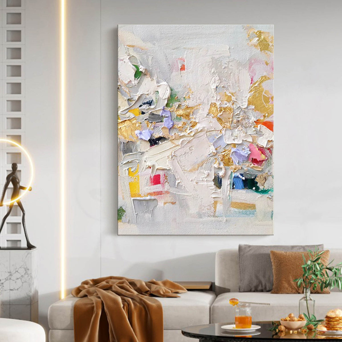 Wall Art Colorful Dynamic Linear Abstract