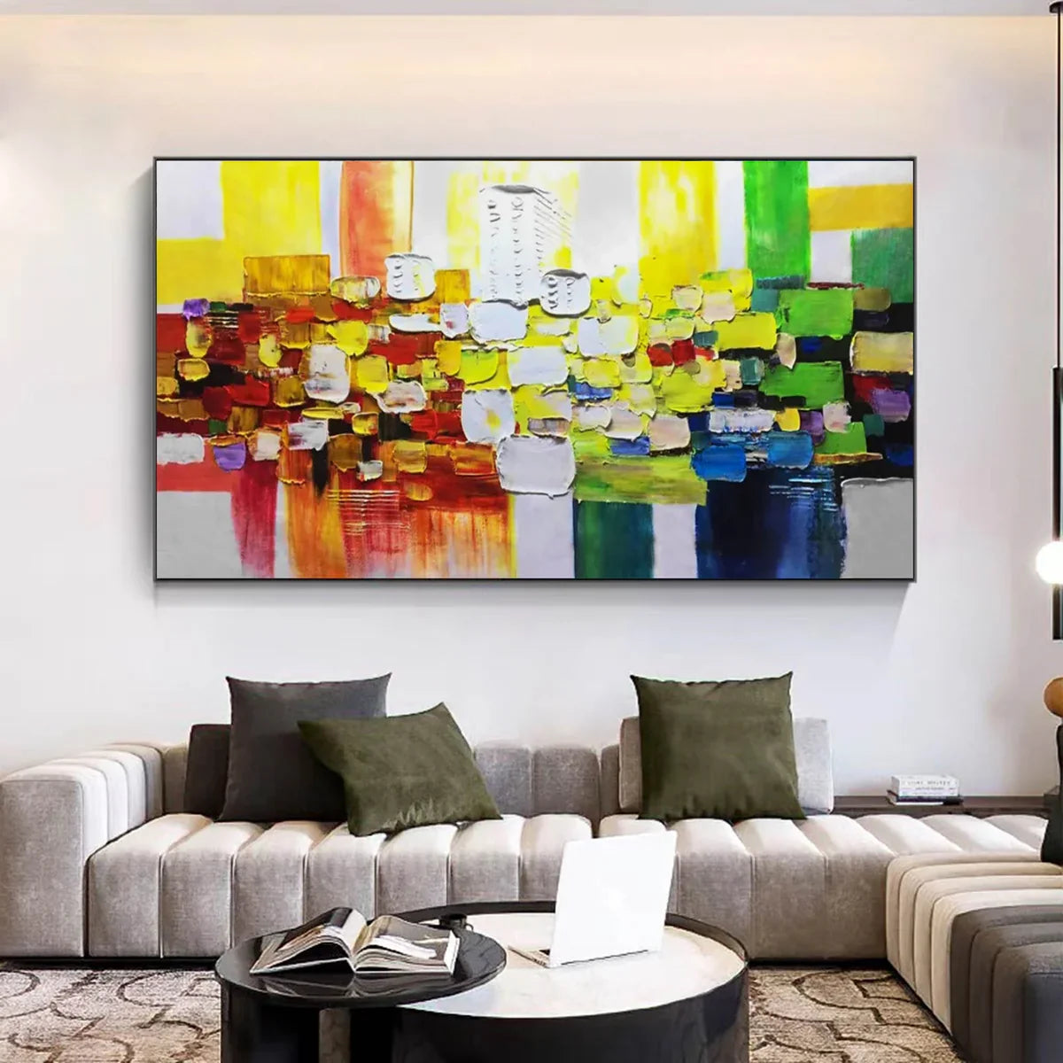 Colorful 3D Abstract Cityscape Wall Art Modern Art