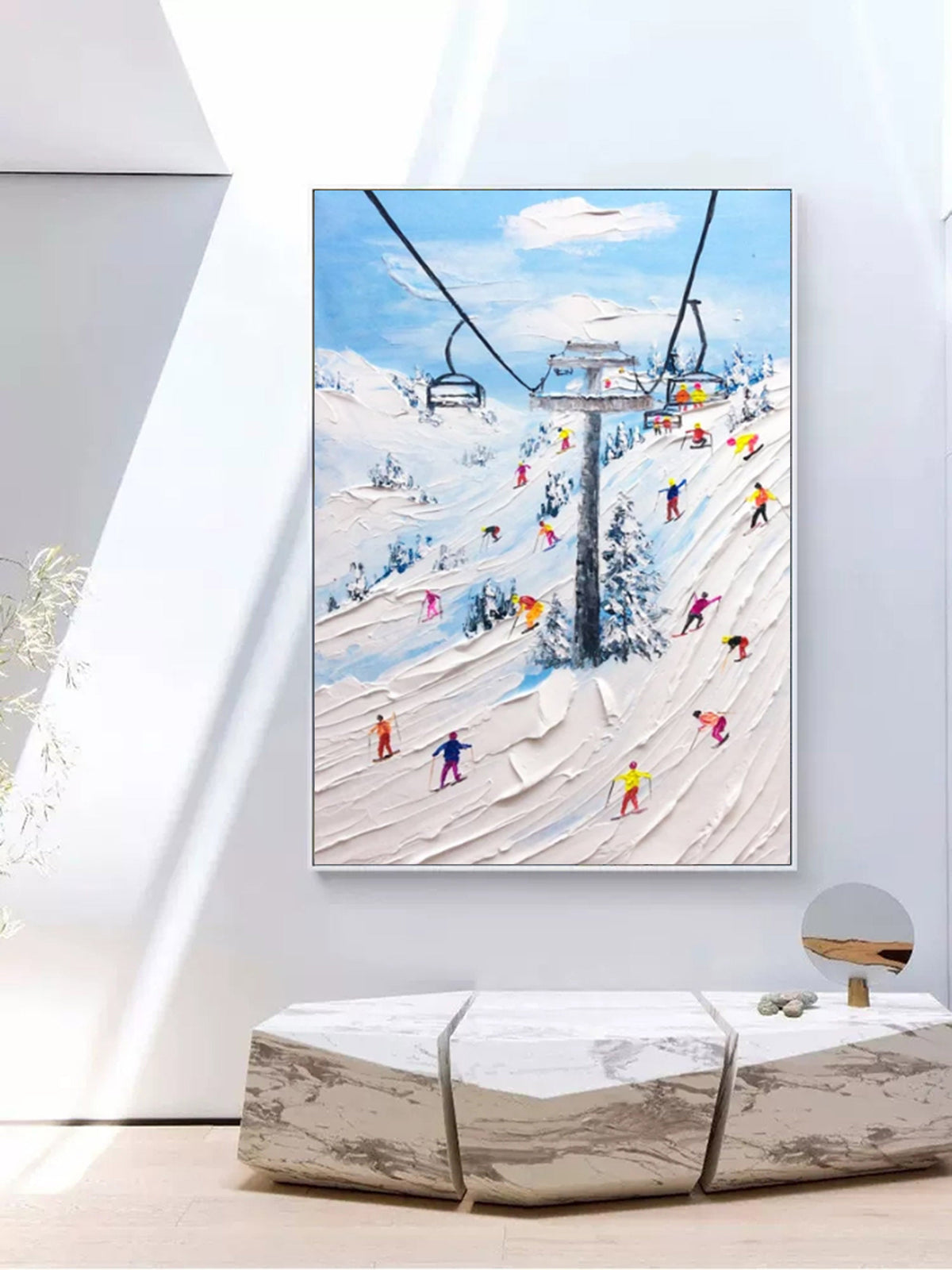 Wall Art Plaster Nature White Snow Colorful