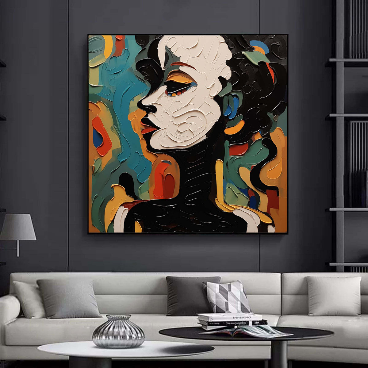 Wall Art Colorful Silhouette Vibrant Abstract