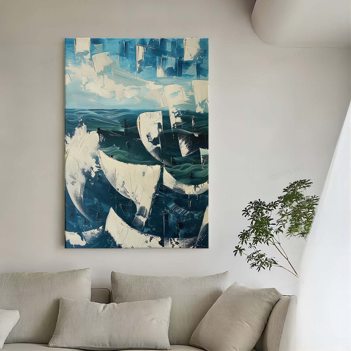 Wall Art Nautical Sailboat Abstract