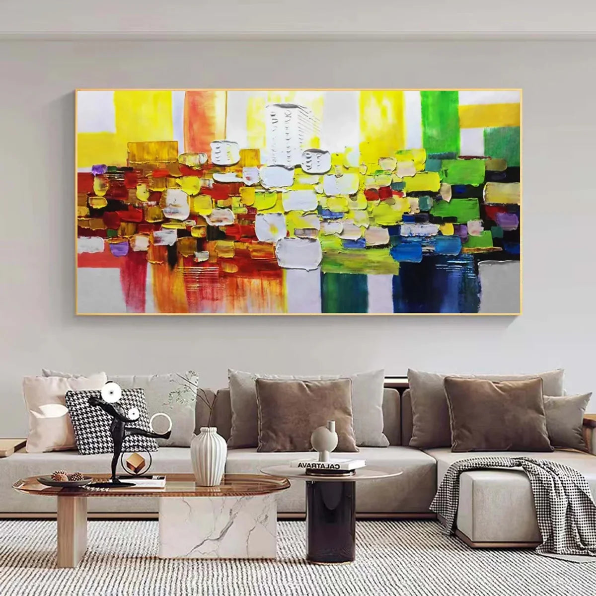 Colorful 3D Abstract Cityscape Wall Art Modern Art