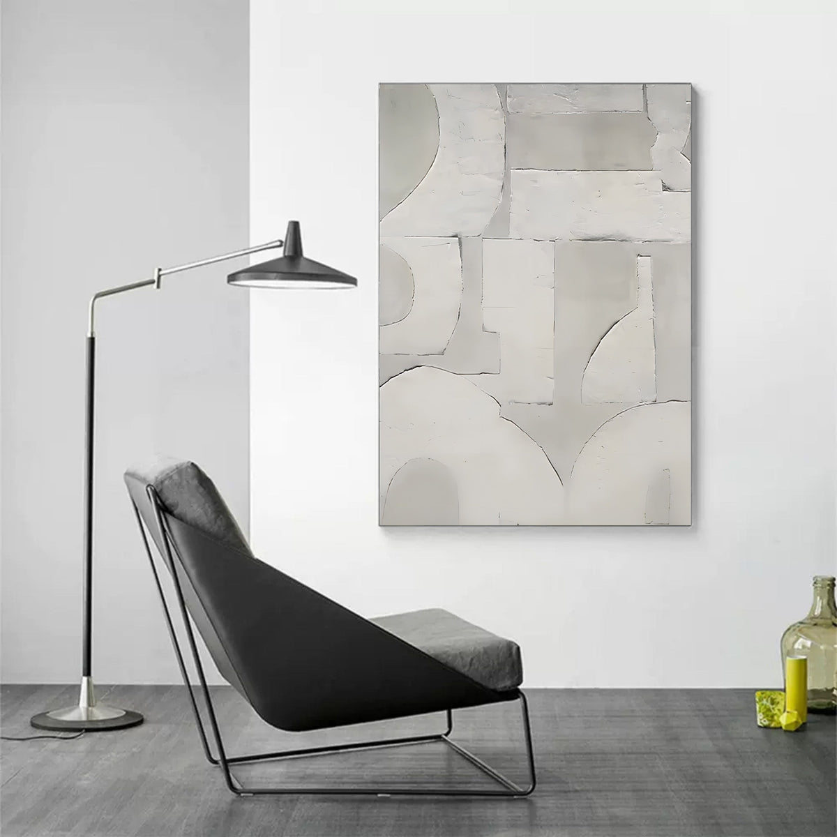 Wabi-Sabi Wall Art Neutral Tone Geometric Painting