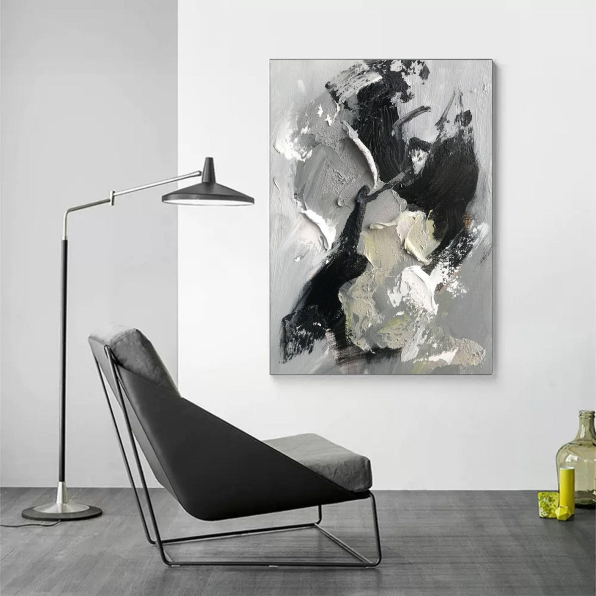 Wall Art Wabi-Sabi Abstract Dynamic Strokes Linen Canvas
