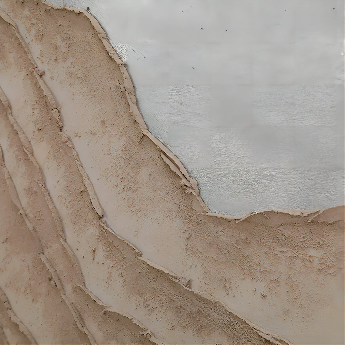 Wabi-Sabi Textured Mountain Range Painting