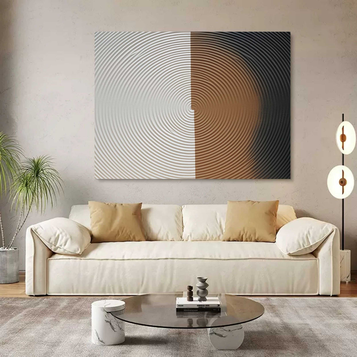 Gradient Spiral Texture Oil Painting Neutral Modern