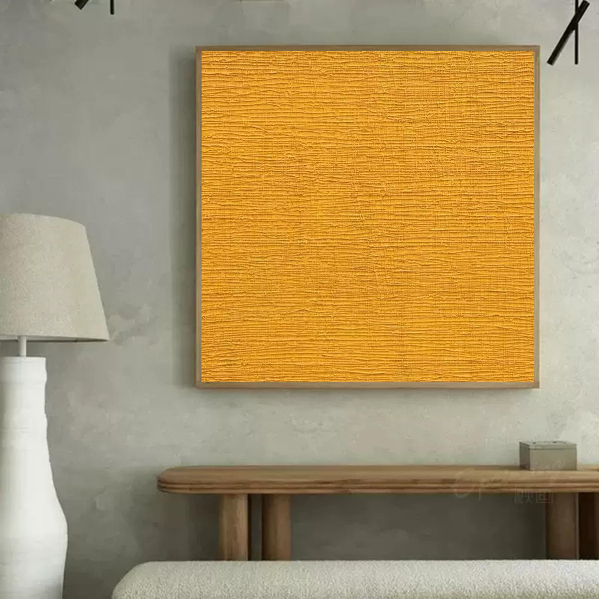 Textured Minimalist Wall Art Solid Mustard Yellow