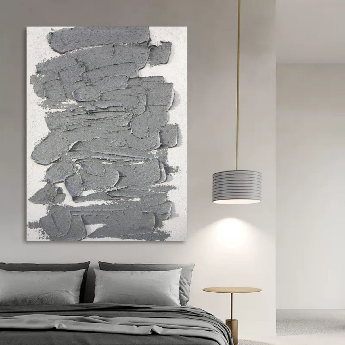 Wall Art Vertical Abstract Slate Patch Charcoal