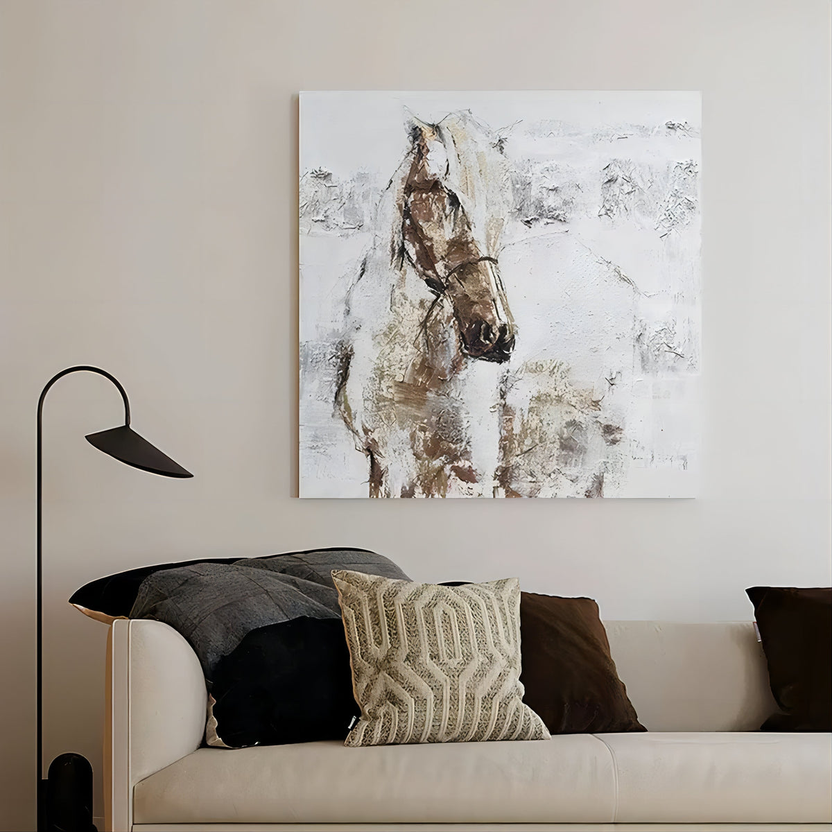 Wall Art Wabi-Sabi Horse Soft Neutral Cozy