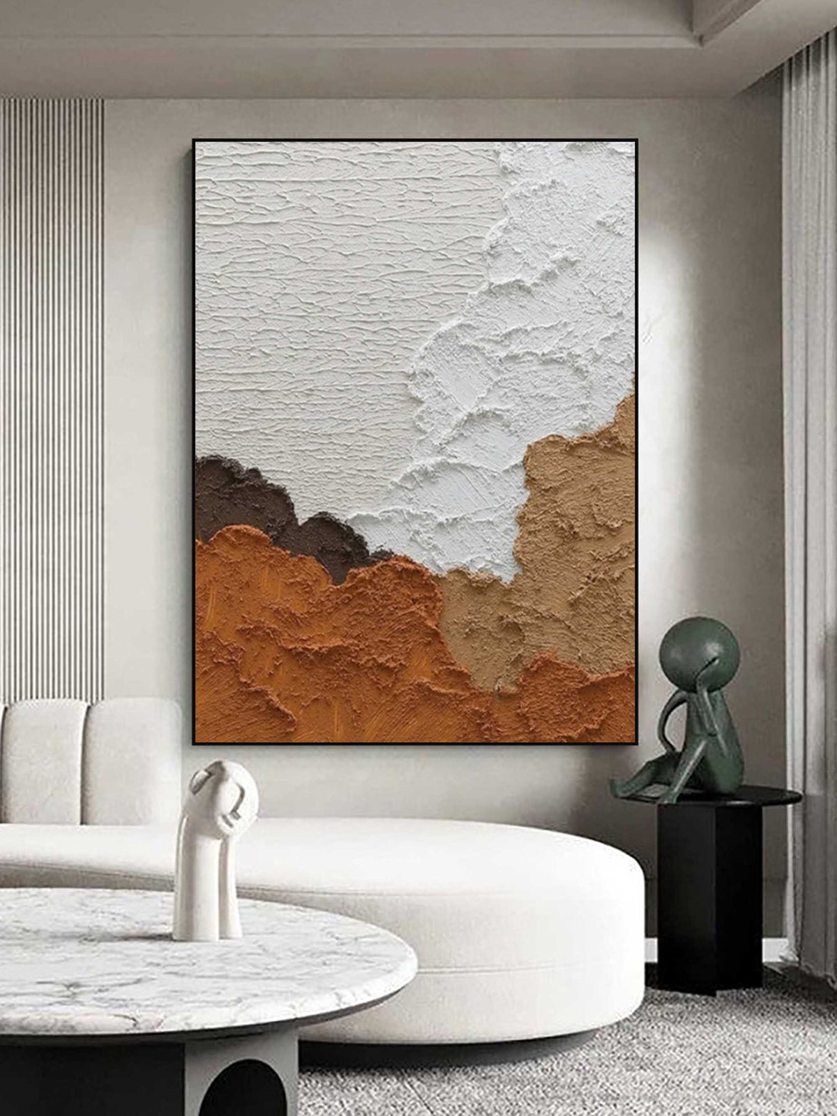 Earthy Tone Impasto Abstract Oil Painting