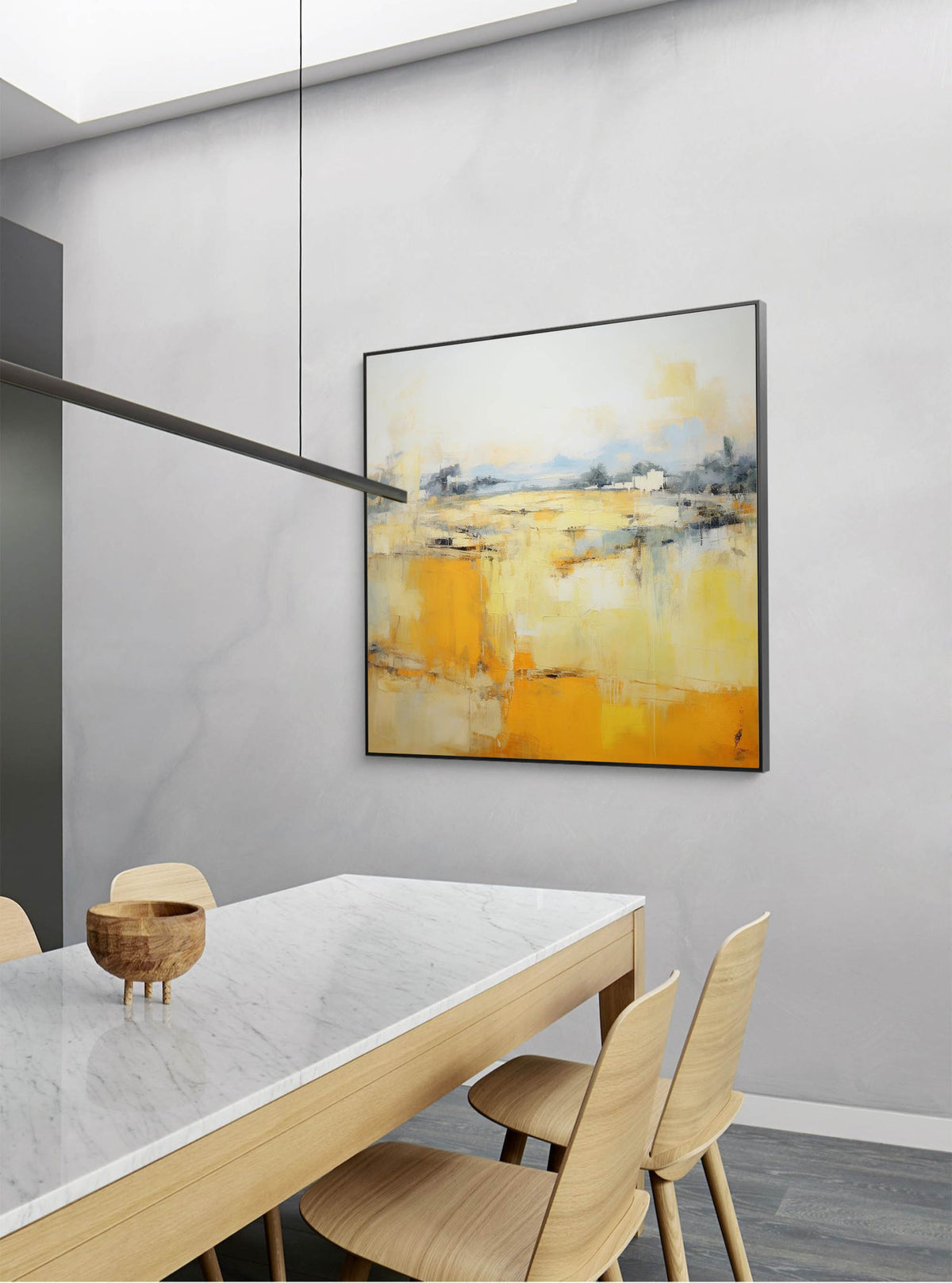 Warm Abstract Landscape Oil Painting Yellow