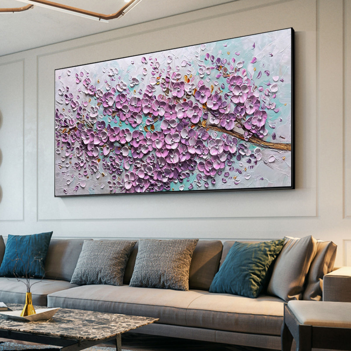 Wall Art Plaster Flower Layer Impasto Soft