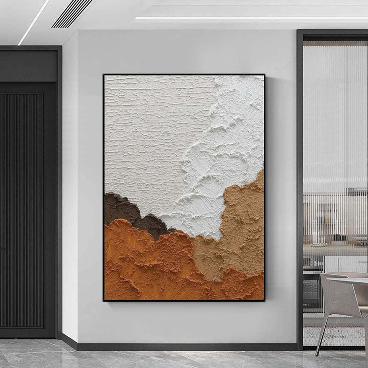 Earthy Tone Impasto Abstract Oil Painting