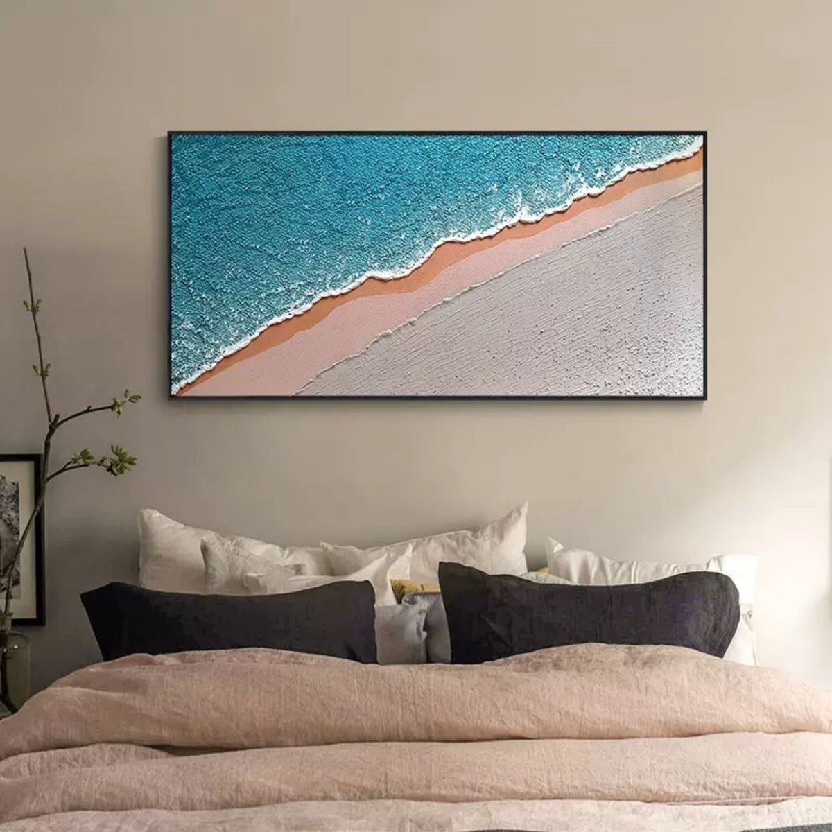 Wall Art Horizontal Abstract Coastal Shore Teal