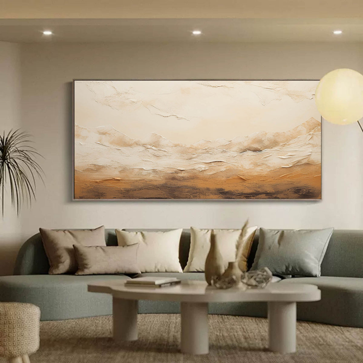Earthy Toned Textured Landscape Oil Painting